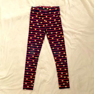 Crewcuts gold heart leggings (size 14)